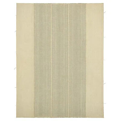 Pre-owned Rug & Kilim 's Contemporary Kilim In Cream, Beige And Gray Textural Stripes