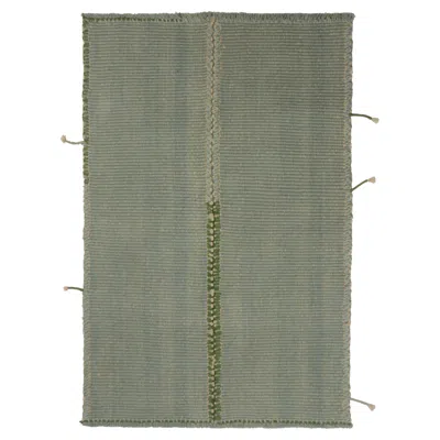 Pre-owned Rug & Kilim 's Contemporary Kilim In Seafoam Blue With Green And White Accents