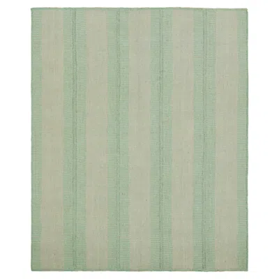 Pre-owned Rug & Kilim 's Contemporary Kilim In Seafoam Textural Stripes In Gray