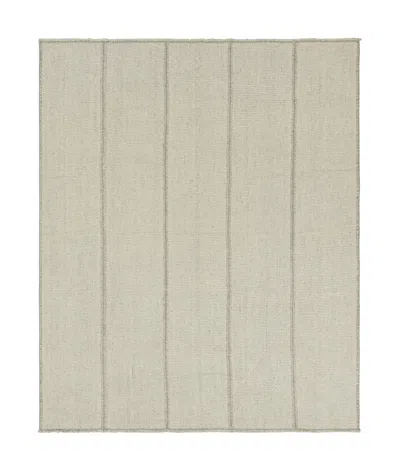 Pre-owned Rug & Kilim 's Contemporary Kilim, Textural White Stripes And Beige Accents