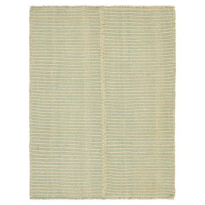 Pre-owned Rug & Kilim 's Contemporary Kilim With Textural Beige And Blue Stripes