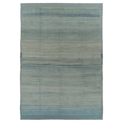 Pre-owned Rug & Kilim 's Contemporary Oversized Rug In Beige And Blue Tones
