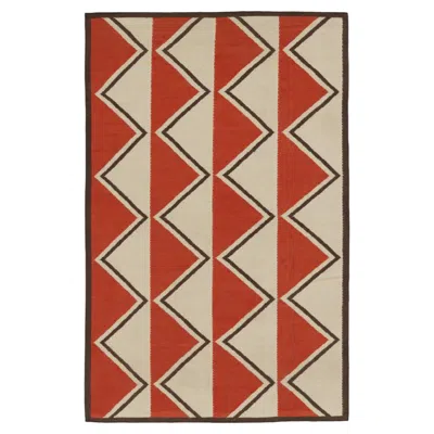 Pre-owned Rug & Kilim Contemporary Scandinavian Style Flatweave Wool Rug, By , India In Brown