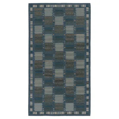 Pre-owned Rug & Kilim Contemporary Scandinavian Style Wool Kilim By , India In Gray