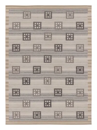 Pre-owned Rug & Kilim Contemporary Scandinavian Style Wool Rug By , India In Gray
