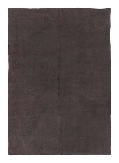 Pre-owned Rug & Kilim 's Contemporary Solid Flatweave In Brown And Charcoal Tones In Black