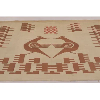 Rug & Kilim Da Silva Bruhns Vintage French Art Deco Tapestry, Bird Pictorials -  In Beige,brown,red