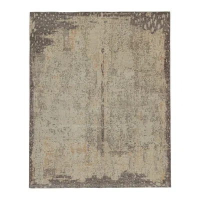 Rug & Kilim 's Distressed Abstract Rug In Beige And Gray All Over Pattern In Beige,gray