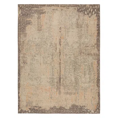 Pre-owned Rug & Kilim 's Distressed Abstract Rug In Beige And Gray Tones
