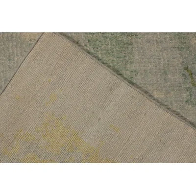 Rug & Kilim 's Distressed Abstract Rug In Green Multicolor All Over Pattern In Black;yellow;green