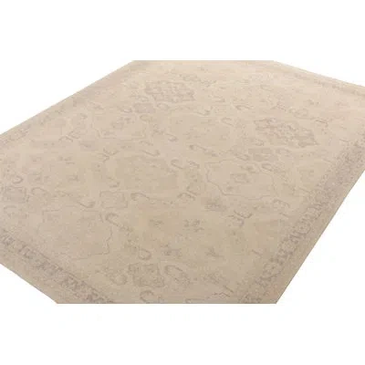 Rug & Kilim 's Distressed Classic Rug In All Over Beige Gray Geometric Pattern In Beige;gray