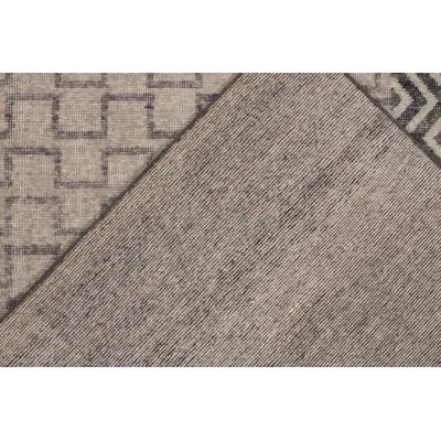 Rug & Kilim Distressed French Art Deco Rug In Gray Geometric Pattern By  In Beige;gray