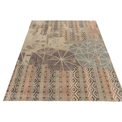 Rug & Kilim Distressed Modern Rug In Multicolor Patterns By  In Black;brown;beige