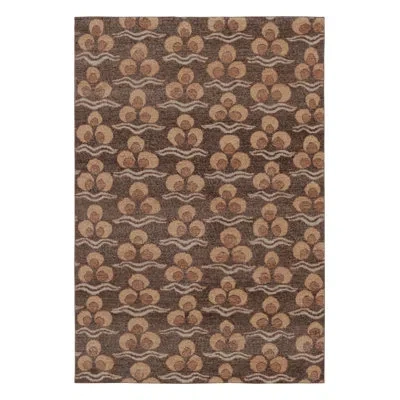Rug & Kilim 's Distressed Rug, Rich Brown With Chintamani Patterns In Brown;cream