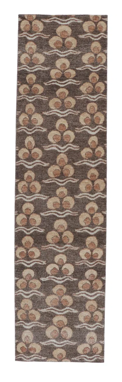 Pre-owned Rug & Kilim 's Distressed Runner Rug, Rich Brown With Chintamani Patterns