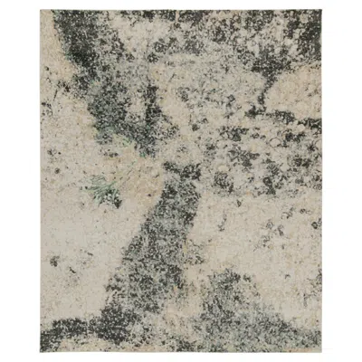 Pre-owned Rug & Kilim 's Distressed Style Abstract Rug In Grey, Beige And Black