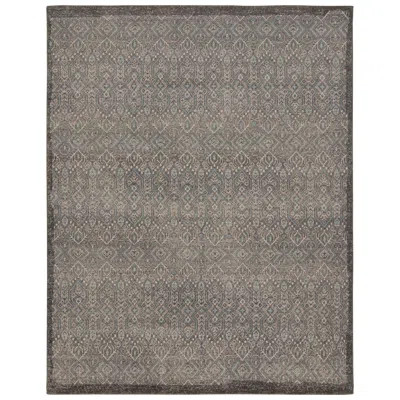 Pre-owned Rug & Kilim 's Distressed Tribal Style Rug In Gray With Geometric Pattern