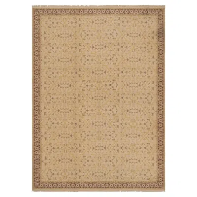 Pre-owned Rug & Kilim 's East Turkestan Inspired Beige Brown Herati Wool Floral Rug
