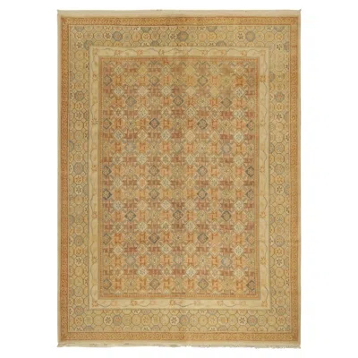 Pre-owned Rug & Kilim 's European Art Deco Style Rug In Beige And Blue Pattern