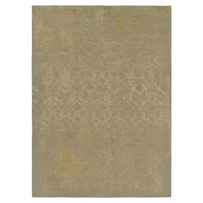 Pre-owned Rug & Kilim 's European-style Rug In Gold With Trellises And Floral Patterns In Brown