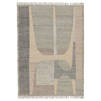 Pre-owned Rug & Kilim 's Flatweave Rug In Beige With Brown, Gray & Green Geometric Patterns