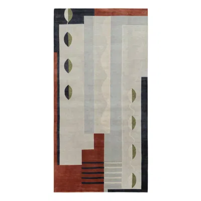 Pre-owned Rug & Kilim 's French Art Deco Style Gallery Rug With Gray Geometric Patterns