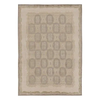 Rug & Kilim 's French Art Deco Style Rug In Beige With Light Geometric Patterns In Beige,brown,green,blue,cream,white