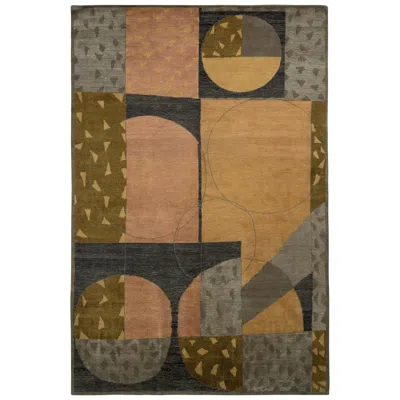 Pre-owned Rug & Kilim 's French Art Deco Style Rug In Modern Geometric Style In Brown