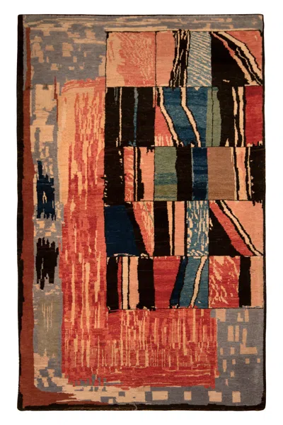 Pre-owned Rug & Kilim 's Geometric Abstract Rug Red And Blue Modern Pattern