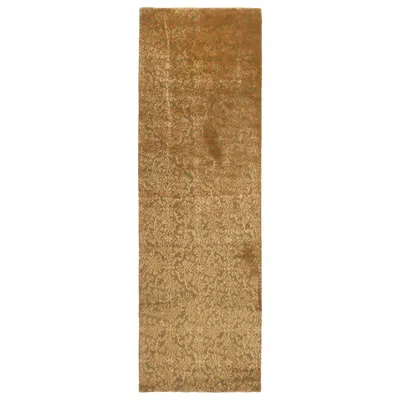 Pre-owned Rug & Kilim 's Hand Knotted Cordoba Design Green And Bronze Wool And Silk Rug