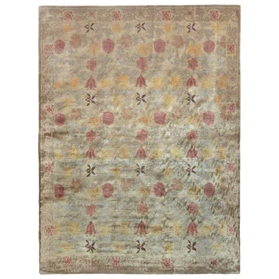 Pre-owned Rug & Kilim 's Hand Knotted Spanish Style Floral Rug In Beige And Red