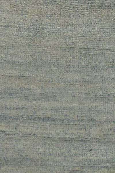 Pre-owned Rug & Kilim 's Hand-knotted Contemporary Runner In Simple Blue, Gray Striations