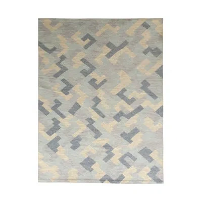 Rug & Kilim Hand-made Scandinavian Style Kilim Blue Flat Weave By  In Blue;white;gray