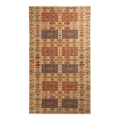 Rug & Kilim Handwoven Vintage Manastir Kilim Rug In Beige-brown All Over Geometric Pattern In Beige,brown