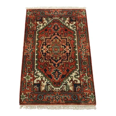 Rug & Kilim 's Heriz Style Rug In Red And Pink With Medallion And Floral Patterns In Blue;red;pink;white;green;cream