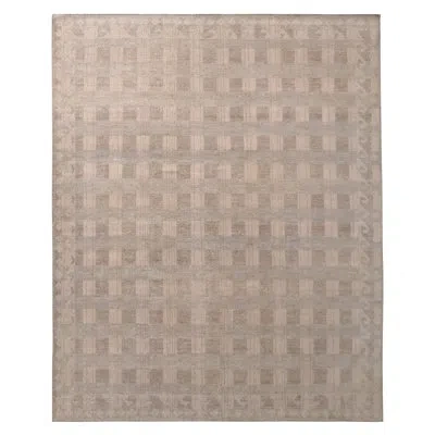Rug & Kilim 's Homage Geometric Beige Brown Wool Custom Rug In Brown;beige
