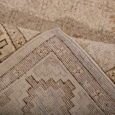 Rug & Kilim 's Homage Geometric Beige-brown And Gray Wool Custom Rug In Brown;beige;gray
