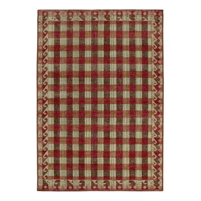 Rug & Kilim Homage Rectangle Hand Knotted Wool Area Rug In Brown;red;white