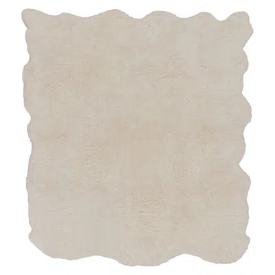 Pre-owned Rug & Kilim 's Icelandic Sheepskin Multi-pelt Fur Custom Rug In Ivory And Beige In White