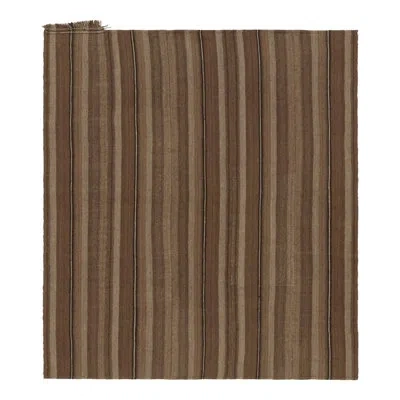 Rug & Kilim Kilim & Flat Weave One-of-a-kind 5'9x6'3 1950s Wool Area Rug In Black;brown;beige;white;cream