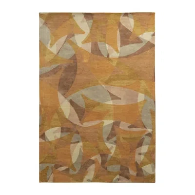 Rug & Kilim 's Mid-century Modern Rug In Orange-gold And Brown All Over Pattern In Gray,orange,brown