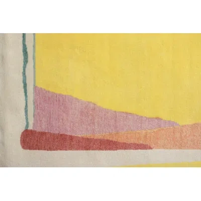 Rug & Kilim 's Mid-century Modern Rug Pattern In Black;beige;yellow;white;green