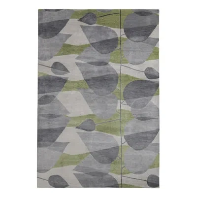 Rug & Kilim 's Mid-century Modern Style Rug In Gray And Green All Over Pattern In Gray,green