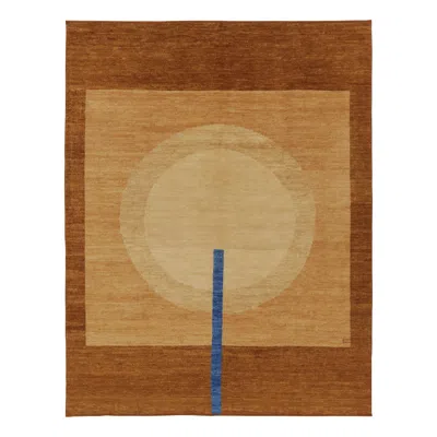 Pre-owned Rug & Kilim 's Modern Abstract Minimalist Rug, “sunrise In Cappadocia” In Brown