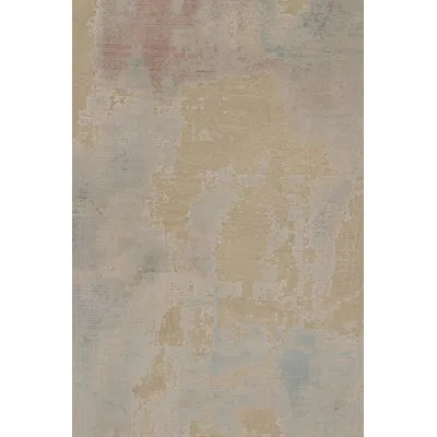 Rug & Kilim 's Modern Abstract Rug, Ice Blue Painterly Patterns Over Cream White In White,cream,blue