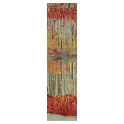 Pre-owned Rug & Kilim 's Modern Abstract Runner In Polychromatic Tones In Brown