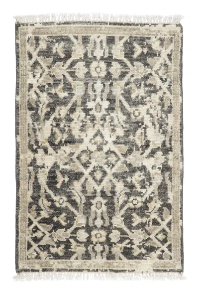 Pre-owned Rug & Kilim Modern Classics Geometric Gift-sized Wool Rug By , India In Gray