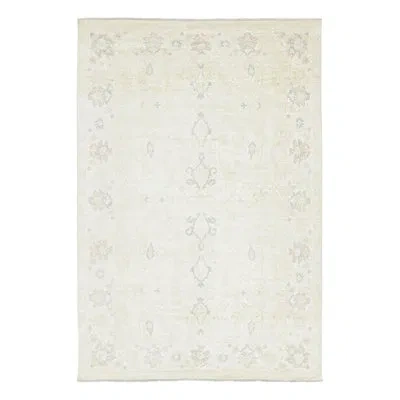 Rug & Kilim Modern Classics Polonaise Style Natural Silk & Linen Rug, By  In Cream;gray;silver;white;beige;brown
