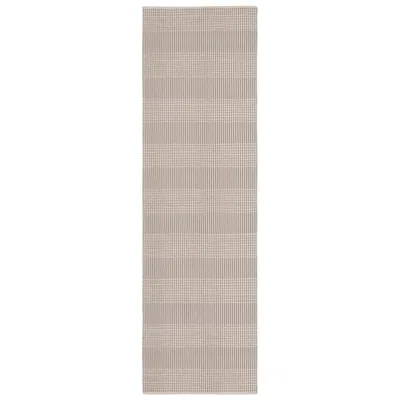 Pre-owned Rug & Kilim 's Modern Flat-weave Beige Brown Geometric Striped Pattern