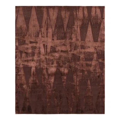 Rug & Kilim 's Modern Geometric Rug In Burgundy Tones “diamonds Vintage” In Brown
